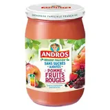 Andros Purée de pommes et de fruits rouges sans sucres ajoutés, 650g