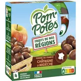 Pom Potes Gourdes purée de pomme châtaigne sans sucres ajoutés, 4 gourdes de 90g