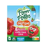 Pom Potes Gourdes pomme fraise cerise sans sucres ajoutés, 4 gourdes de 90g