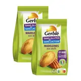Gerblé Sans Gluten Sans Lactose 7 Madeleines -36% de sucres en moins sans gluten et sans lactose, Lot de 2x200g