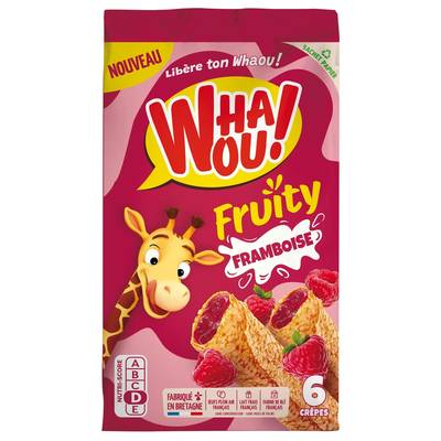 Whaou Crêpes fourrées Framboise, 180g