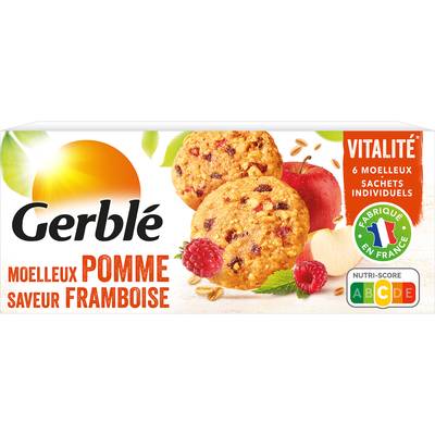 Gerblé Vitalité 6 Moelleux Pomme Saveur Framboise, 138g