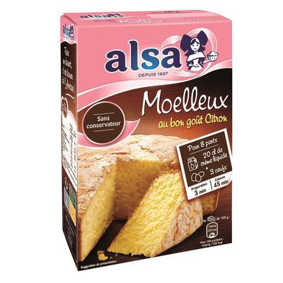 Alsa Préparation gâteau moelleux citron, 435g