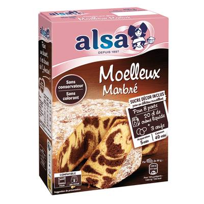 Alsa Préparation pour gâteau moëlleux marbré, 435g