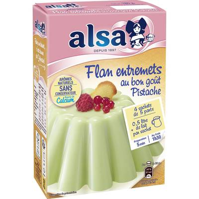 Alsa Préparation Flan entremet Pistache, 180g