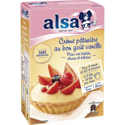 Alsa Préaparation crème patissière vanille 3*130G, 395g