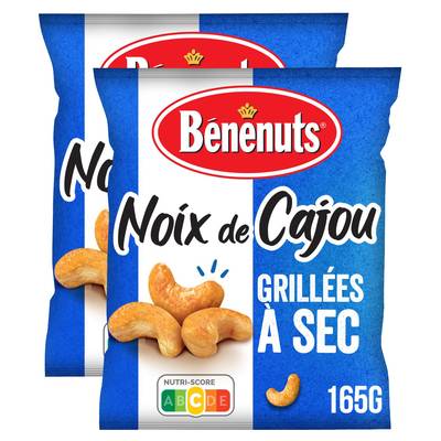 Benenuts Noix de cajou grillées à sec, Lot de 2x165g