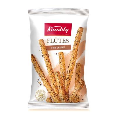 Kambly Flûtes Croustillantes aux Trois Graines, 125g