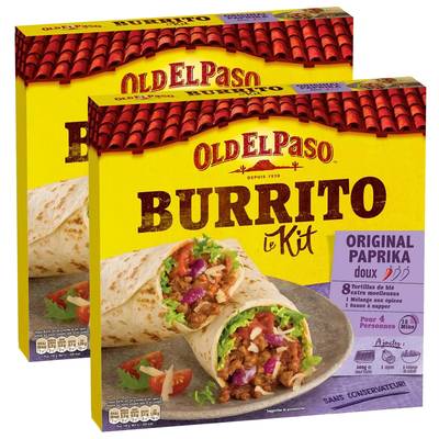 Old el Paso Kit pour burritos original doux, Lot de 2x510g