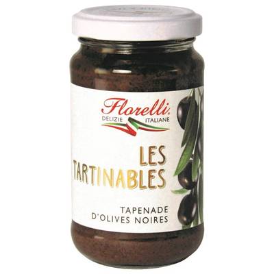 Florelli Tapenade d'Olives Noires - Tartinable en bocal, 190g