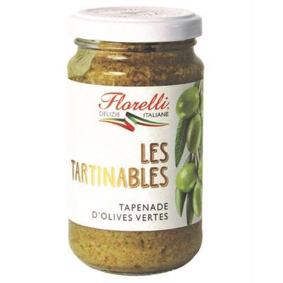 Florelli Tapenade d'Olives Vertes - Tartinable en bocal, 190g