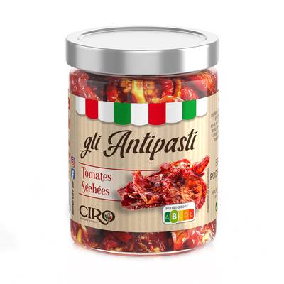Ciro Tomates Séchées marinées à l'huile de tournesol en bocal, 270g