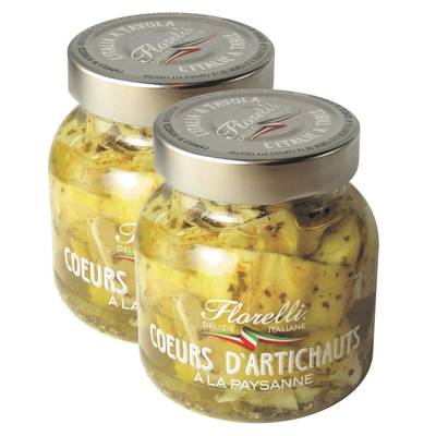 Florelli Coeurs d'artichauts à la paysanne en bocal, Lot de 2x170g