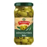Tramier Olives Vertes Nature Dénoyautées en bocal, 160g
