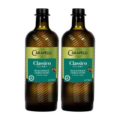 Carapelli Huile d'Olive Vierge Extra Classico, Lot de 2x75cl