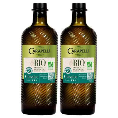 Carapelli Huile d'Olive Vierge Extra Classico Bio, Lot de 2x1L
