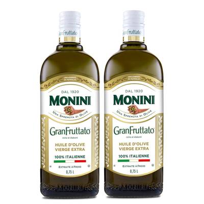 Monini Huile d'olive vierge extra Granfrutta, Lot de 2x75cl