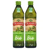 Tramier Huile d'olive vierge extra bio, Lot de 2x75cl