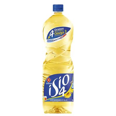 Isio 4 - Lesieur Huile combinée 4 graines  Colza, Tournesol, Oleisol, Lin, 1L