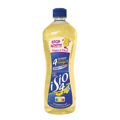 Isio 4 - Lesieur Huile Combinée Stop Goutte - 4 graines  Colza, Tournesol, Oleisol, Lin, 67,5cl