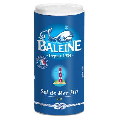 La Baleine Sel de Mer Fin Iodé et Fluoré, 550g