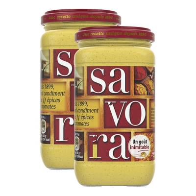 Amora Savora, Spécialité à la Moutarde de Dijon, aux Epices et Aromates, Lot de 2x385g
