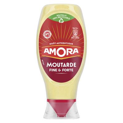 Amora Moutarde Fine et Forte en flacon souple squeeze Top Down, 460g