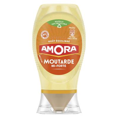 Amora Moutarde Mi Forte en flacon souple squeeze Top Down, 260g