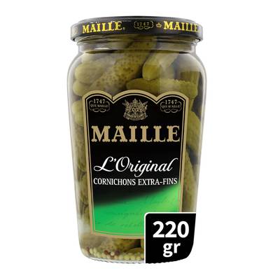 Maille Cornichons extra fins en bocal, 220g