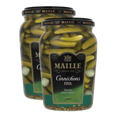Maille Cornichons fins en bocal, Lot de 2x300g