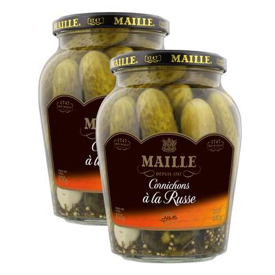 Maille Cornichons à la russe en bocal, Lot de 2x440g