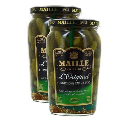 Maille Cornichons extra fins en bocal, Lot de 2x380g