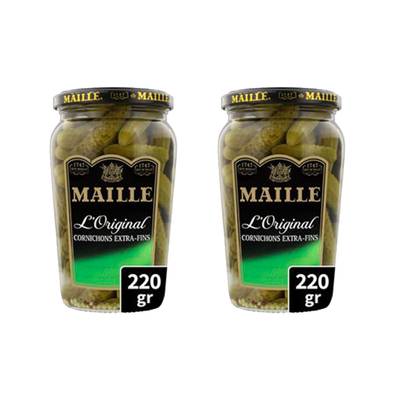 Maille Cornichons extra fins en bocal, Lot de 2x220g