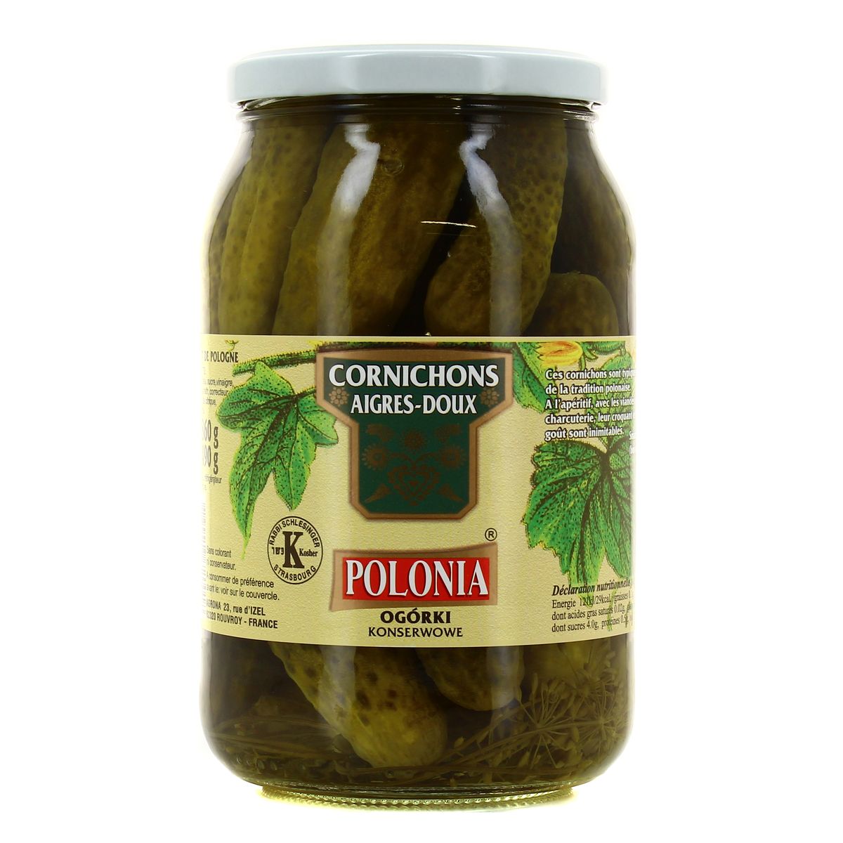 Polonia Cornichons Aigres-Doux, 490g