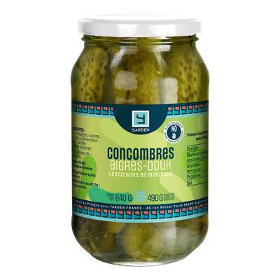 Yarden Cornichons aigres-doux tranches, 660g