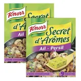 Knorr Assaisonnement Secret d'Arômes Ail - Persil - 9 Cubes, Lot de 2 - 9x10g