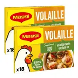 Maggi Bouillon Kub volaille - 18 Cubes, Lot de 2 -18x10g