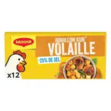 Maggi Bouillon Kub volaille réduit en sel de -25% - 12 Cubes, 12x10g