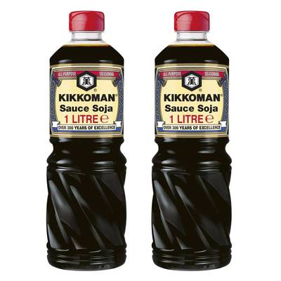 Kikkoman Sauce soja en bouteille, Lot de 2x1L