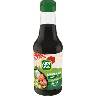Suzi Wan Sauce Soja -43% de sel en moins en bouteille, 25cl