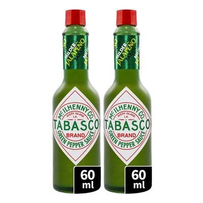Mc Ilhenny Sauce Tabasco pimentée verte en bouteille, Lot de 2x6cl