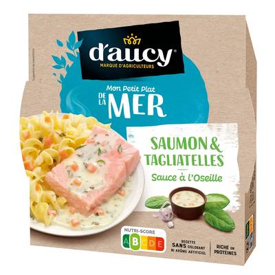 D'aucy Filets de saumon et tagliatelles en barquette individuelle micro-ondable, 300g