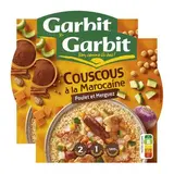 Garbit Couscous à la marocaine en barquette individuelle micro-ondable, Lot de 2x285g