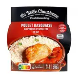La Belle Chaurienne Poulet Basquaise au piment d'Espelette et son riz en barquette individuelle micro-ondable, 300g