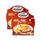 La Cuisine d'Océane Rôti de Porc et Gratin Dauphinois en barquette individuelle micro-ondable, Lot de 2x300g