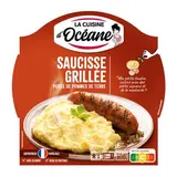 La Cuisine d'Océane Saucisse grillée et purée de pomme de terre en barquette individuelle micro-ondable, 300g