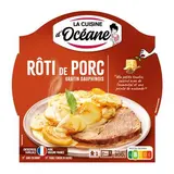 La Cuisine d'Océane Rôti de Porc et Gratin Dauphinois en barquette individuelle micro-ondable, 300g