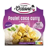 La Cuisine d'Océane Poulet coco curry et riz basmati en barquette individuelle micro-ondable, 300g