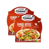 La Cuisine d'Océane Dinde Rôtie et Petits Légumes en barquette individuelle micro-ondable, Lot de 2x300g