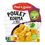 Paul & Louise Poulet Korma et son riz en barquette individuelle micro-ondable, 300g